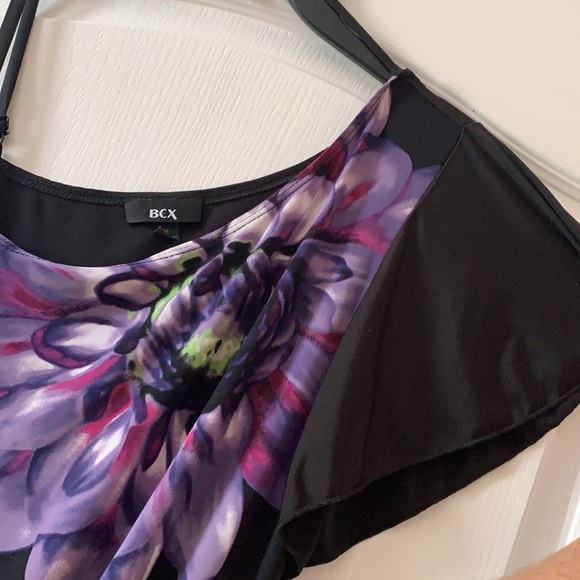 BCX Polyester/spandex black one shoulder top - Picture 4 of 5